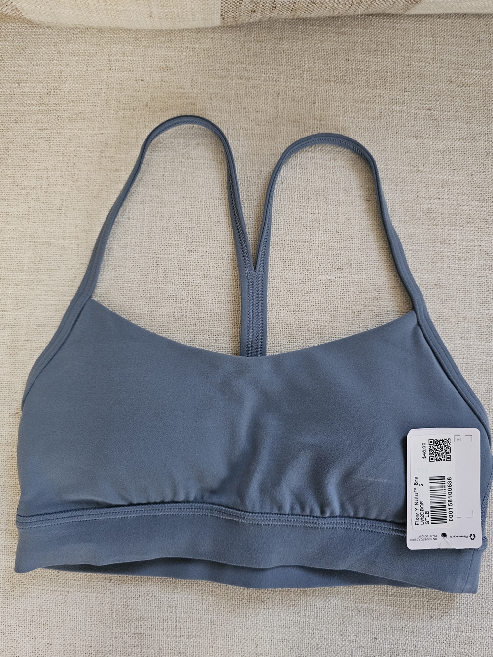 Lululemon Flow Y Bra Nulu – Size 2 – Blue – NWT